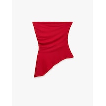 Koton Asimetrik Kesim Slim Fit Kolsuz Straplez Yaka Büstiyer Kırmızı 6sal30212ık