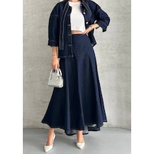 Zdnjeans Yeni Sezon Kot Etek-ceket Takım Lacivert