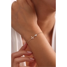 Gianfranco Rhythm Taşlı Kalp Bileklik Altın Sarı Altın