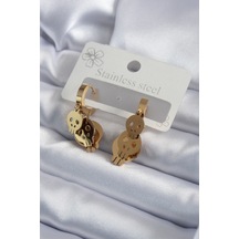 Ezoconcept 316l Çelik Gold Renk Sallantı Kuru Kafa Model Kadın Küpe Çok Renkli