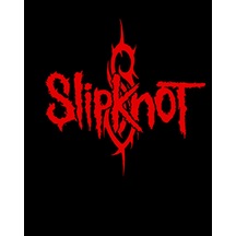 Zepplin Giyim Slipknot Logo Red Büyük Sırt Patch Yama Siyah