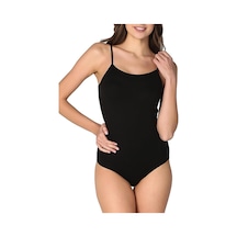 Gümüş Kadın İp Askılı Kancalı Çıt Çıtlı Body 6 Lı Paket Siyah