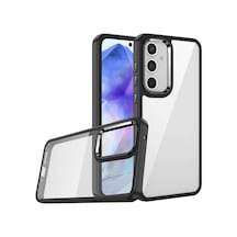 Mobilteam Galaxy Uyumlu A25 Kılıf Flora Kapak - Siyah Siyah