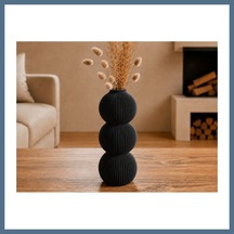 Buradabulabilirsin 3d Baskı Modern 3 Küre Dekoratif Vazo - Minimal Çiçek Vazosu, Masaüstü Ev Ve Ofis Dekoru-siyah Bbz