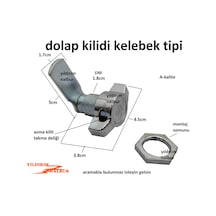 Dolap Kilidi Kelebek Tipi Çekmece Kilit Mandallı Kabin Kilidi