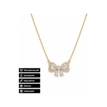 Butterfly Taşlı 316l Paslanmaz Çelik Kolye Hediye Altın - Gümüş Butterfly Taşlı 316l Paslanmaz Çelik Kolye Hediye Altın - Gümüş