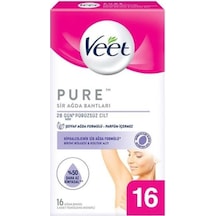 Veet Pure Bikini Bölgesi Ve Koltuk Altı İçin Hipoalerjenik Sir Ağda Bandı 16'lı + Temizleme Mendili 3'lü
