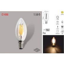 Cata Ct-4066 5 Adet 4w Filament Led Buji Ampul Lamba Gün Işığı