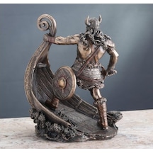 Veronese Design İskandinav Savaşçı Viking Gemi Üzerinde Heykel