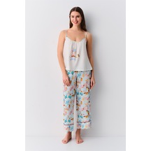 Suwen Feminine Atlet Pantolon Takımı Sh25543660a1196 Mavi Çizgi Baskılı Mavi