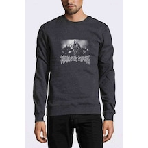 Cradle Of Filth Baskılı Füme Antrasit Erkek Örme Sweatshirt
