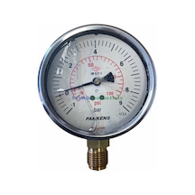 100MM -1/+9 Bar ALT Çıkış 1/2" Gliserinli ManovakuMMetre Pakkens