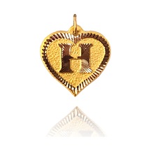 0.25 Gram 14 Ayar H Harfi Kalp Kolye Ucu