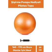 Mini Gymball 20cm Turuncu Pilates Topu Denge Egzersiz Şişirme Pompa Hediyeli
