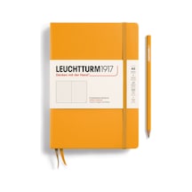 Leuchtturm1917 Not Defteri Orta Boy A5 , Sert Kapak, 251 Numaralandırılmış Sayfa, Noktalı, Gündoğumu Sarı