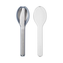 Mepal - 3 Parçalı Ellipse Çatal Bıçak Takımı - Yolculuk İçin Seyahat Kılıflı Set - Bıçak, Çatal Ve Kaşık - Paslanmaz Çelik - Nordic Blue Sku: Mır8690010531421 Abanoz