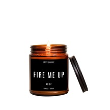 Fire Me Up Siyah Etiket Amber Kavanoz Mum Dekor Aromaterapi Rahat