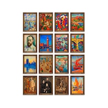 André Derain Tabloları 16'lı Sticker Seti Laptop Defter Planlayıcı Etiket Çok Renkli