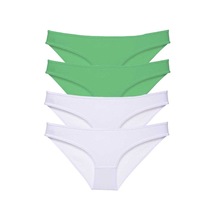 4 Adet Eko Set Likralı Kadın Slip Külot Yeşil Beyaz Altın - Lacivert