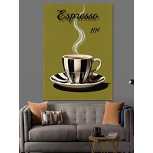 Ahşap Tablo Espresso Kahve Fincanı Çizimi