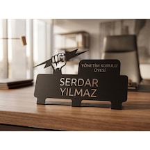 Kişiye Özel Hediyelik Elektrik Elektronik Mühendislik Tasarımlı Metal Masaüstü İsimlik Siyah
