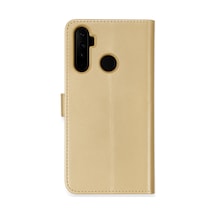 Realme 6i Uyumlu Kılıf Trend S Plus Kapaklı Kılıf - Gold