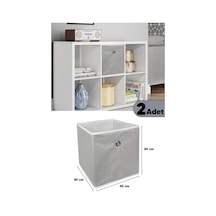2 Adet Raf Organizer Saklama Kutusu Gri 30 x 30 x 30 Gri