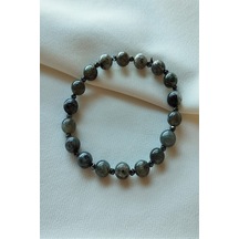 Badeaccessories 8 Mm Labradorit, Hematit Doğal Taş Bileklik Çok Renkli