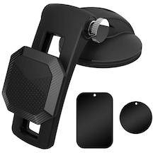 Cbtx K1 Manyetik Araç Kontrol Paneli Ön Cam Telefon Tutucu Standı 360 Derece Dönen Telefon Montaj Braketi - Siyah