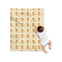 Cat Desenli 30x40 İnç Flanel Polar Battaniye, Yumuşak, Kalın, Tüm Mevsimler-a23 Cat Floral Heart