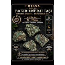Sertifikalı Bakır Enerji Taşı Kütle - Malakit Krizokol Piritli Do