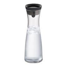 Basic Cam Su Sürahisi, 1 L, Kapaklı, Silikon Kapaklı, Akıllı Kapak Teknolojisi, Siyah