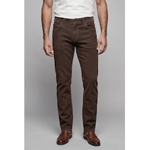 Bisse Kadife Fermuarlı Kahverengi Kadifer Spor Pantolon Pns25k25213 D11