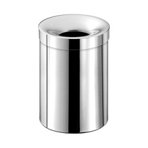 Çöp Kovası, Çemberli, 12lt - Krom Mat Beyaz