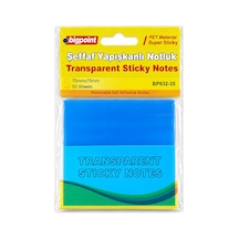 Bigpoint Pet Yapışkanlı Şeffaf Notluk 75x75mm Mavi X 12 Adet