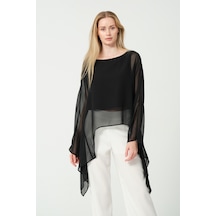 Şifon Detay Salaş Siyah Bluz Siyah