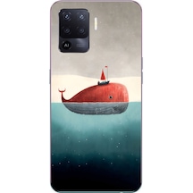 Oppo Reno 5 Lite Uyumlu Balina Baskılı Silikon Kılıf Renkli