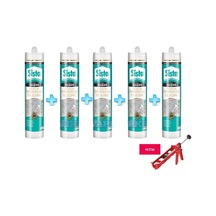 Sista Şeffaf Silikon 5 Adet 280 Ml +Silikon Tabancası Hediye Şeffaf