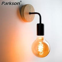 Siyah Ahşap Duvar Lambası Eski Aplik Duvar Işıkları Fikstür E27 110v 220v Başucu Retro Lamba Endüstriyel Dekor Yemek Odası Yatak Odası Işık Siyah