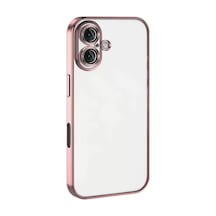 Newface Apple İphone 16 Plus Kılıf Razer Lensli Silikon - Pembe