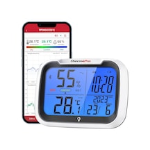 Tp393b Bluetooth Akıllı İç Mekan Termometre Ve Nem Ölçer, 80 Metre Menzilli Uygulama Kontrollü