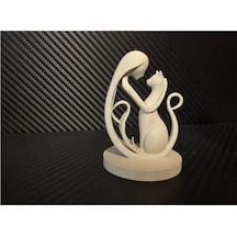 İskandinav Tarzı Kedi Dostlugu Biblo Heykel 3d Pla Baskı