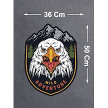 Vahşi Kartal Sticker - Wild Adventure Off Road 4x4 Kamp Sticker - Araba Oto Motosiklet Karavan Cam Sticker - 00051 50x36 Cm
