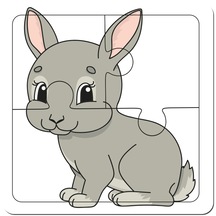 Tatlı Tavşan İlk Puzzlem Çocuklar İçin Eğitici-Öğretici Ahşap Oyuncak 3 Parça