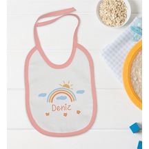 BK Kids Kişiye Özel Pembe Bebek Mama Önlüğü - Model 169 Pembe