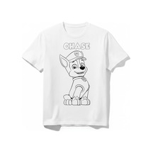 Urbantrendstore Paw Petrol Chase Unisex Kız Çocuk Erkek Çocuk Bisiklet Yuvarlak Yaka Basic Kısa Kollu %100 Pamuk Tişört Beyaz