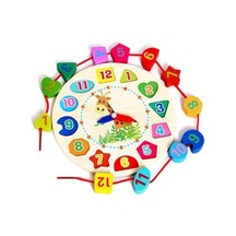 Zhltoys Eğitici İp Dizme Ahşap Saat Oyuncak