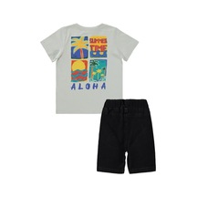 Civil Boys Aloha Baskılı 2-5 Yaş Takım Açık Gri