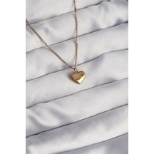 316l Çelik Gold Renk Kalp Model Love Kolye - Çok Renkli