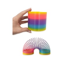 Büyük Boy Gökkuşağı Stres Yayı Oyuncak Stres Yayı - 8 Cm Çapında - 1 Adet